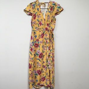 Xhilaration Target Yellow Floral Midi Dress